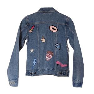 NEW LOGOPHILE Patchwork Embroidered Denim Jacket